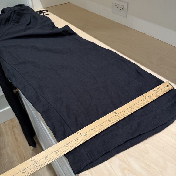 Free People Emma Jumpsuit Women’s Size L Black Linen Blend Woven Revolve Shopbop - Picture 14 of 16